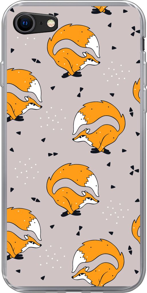 MuchoWow Handyhülle Schutzhülle Hülle für Telefoonhoesje iPhone 7 Mädchen - Fuchs - Tiere - Muster - Mädchen - Kinder - Kinder Silikon Soft...