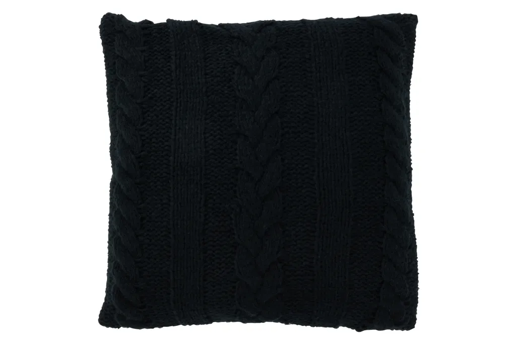 Coussin Noir Twist J-Line : Solution Déco Élégante et Facile à Laver