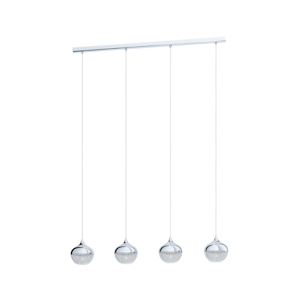 Eglo 98628 MIOGLIA 1 E14 4-fach Hängeleuchte 975x150mm Chrom Granille Weiss