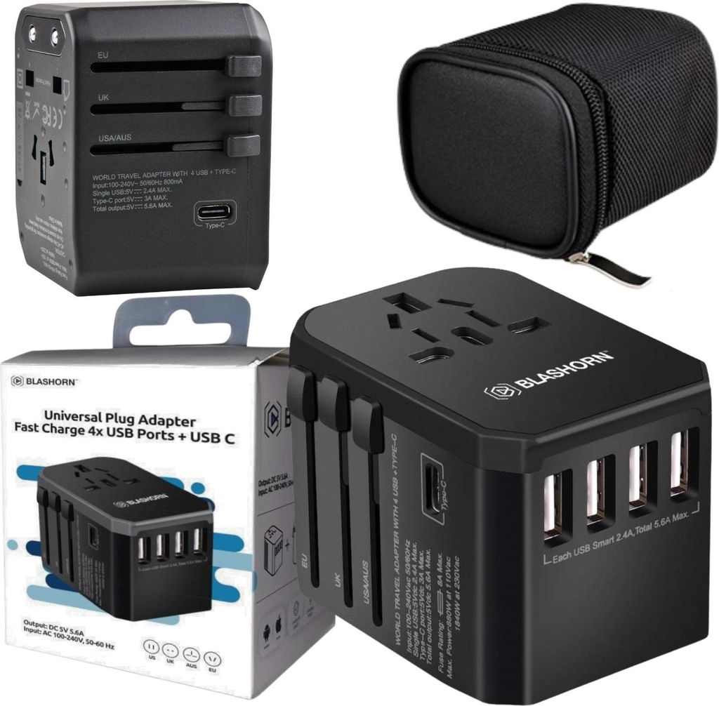 BLASHORN Reiseadapter Hub-Splitter 5x USB