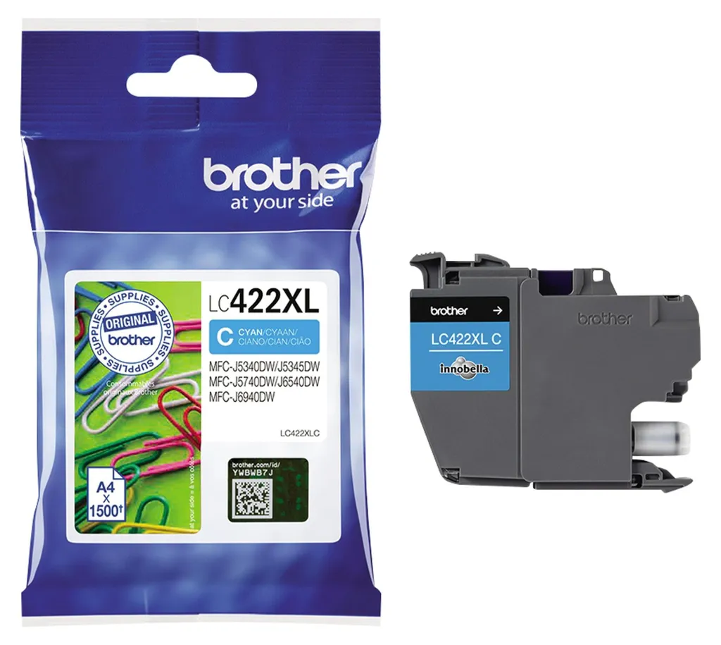 Cartouche de rechange jet d'encre Brother LC422XLC cyan XL
