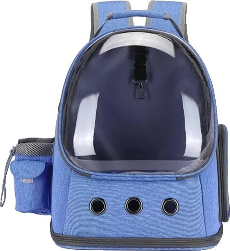 Sac à dos animaux respirant bleu avec bretelles confortables et mesh
