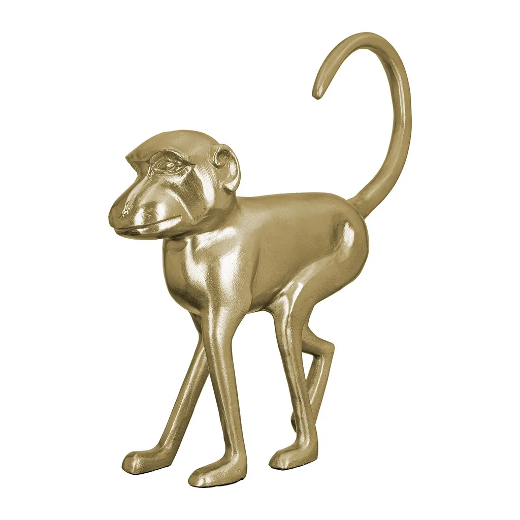 GILDE Figur, Affe, "Monkey", Aluminium, goldfarben, , L. 11 cm, B. 41 cm, H. 45 cm 50660