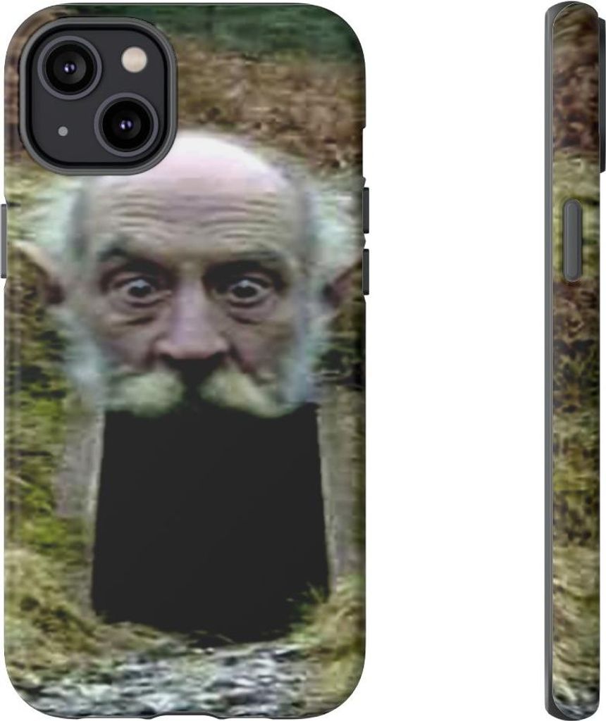 Surrealer Riesenkopf als Eingang inmitten der Natur – Hülle Kompatibel mit iPhone 14 Plus