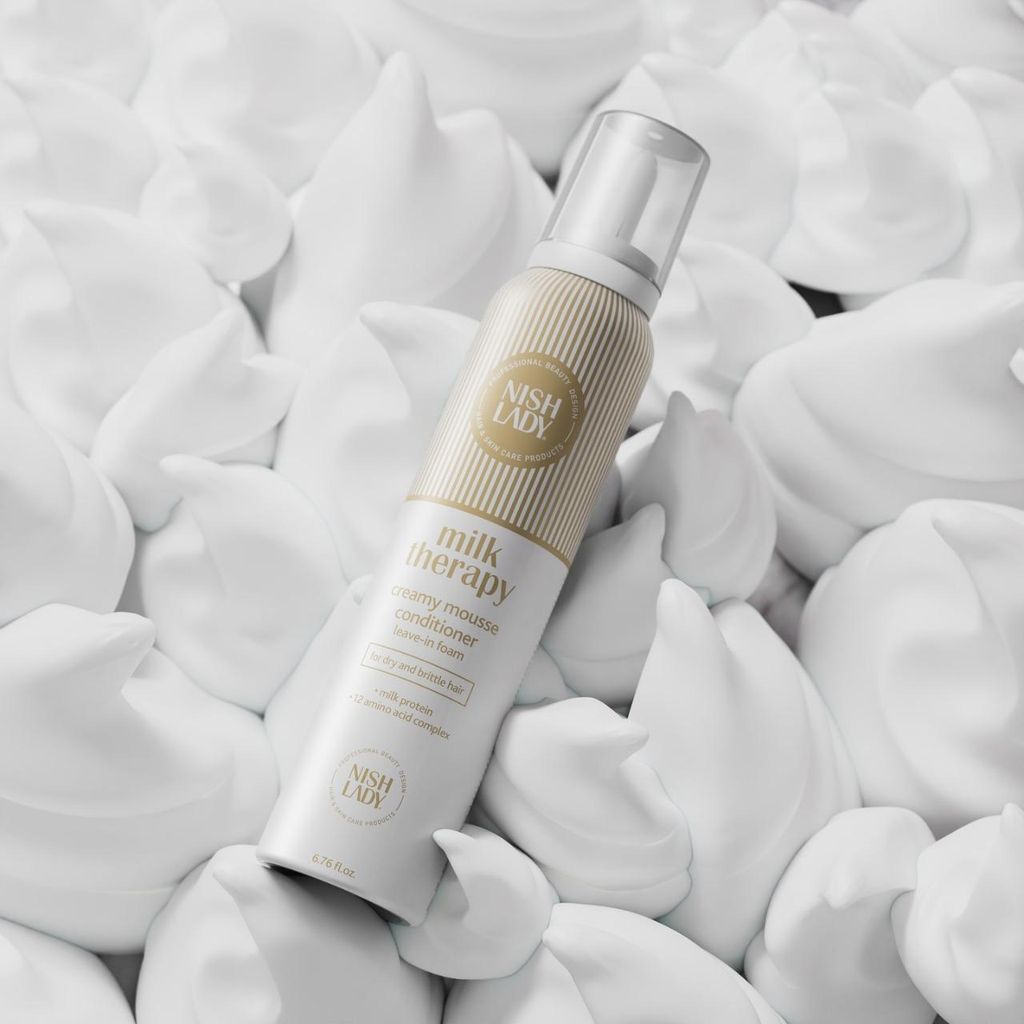 Nishlady | Haarschaum - Milk Therapy - 200ml - Leichte Anwendung - Haarregeneration - Feuchtigkeitsspender