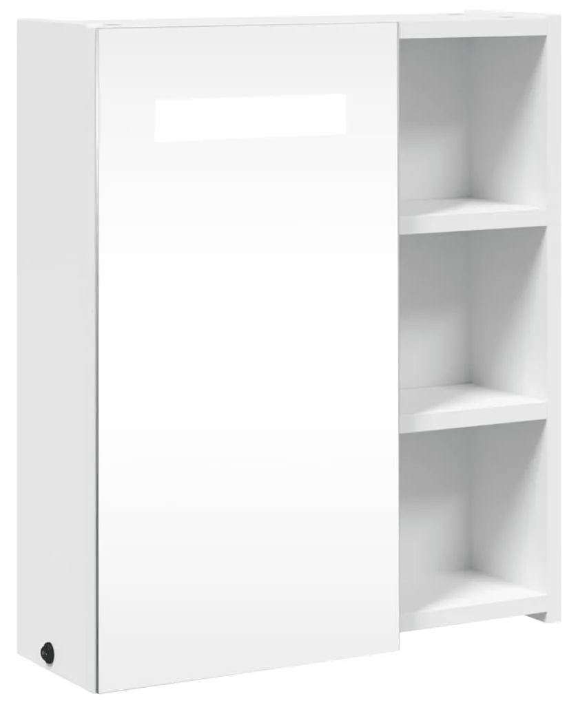 Petite armoire de toilette LED pour salle de bain étroite blanc 45cm