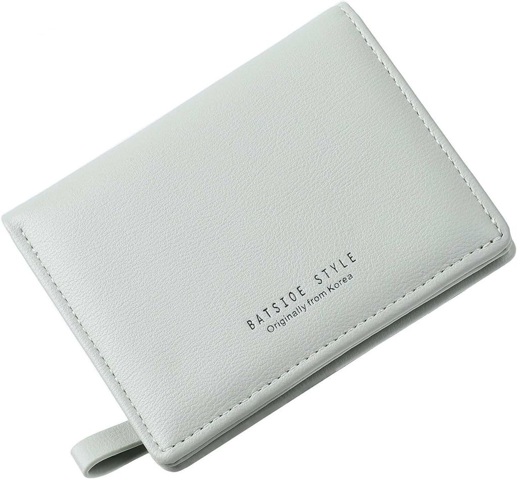 OKWISH Einfacher Stil Leder Geldbörse für Damen Portemonnaie Brieftasche Querformat Geldbörse Damen klein Grün