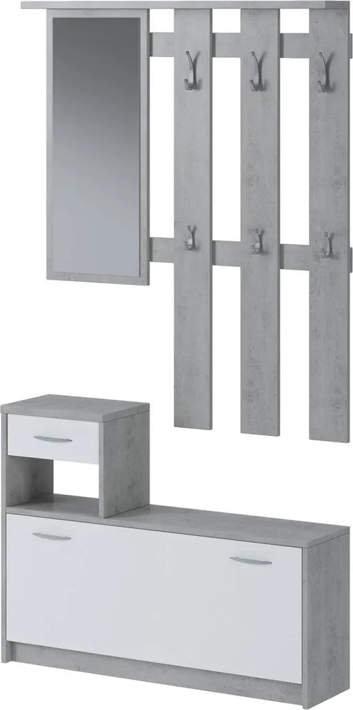 Aménagez votre Couloir avec le Meuble d'Entrée Miroir Blanc Garolfo