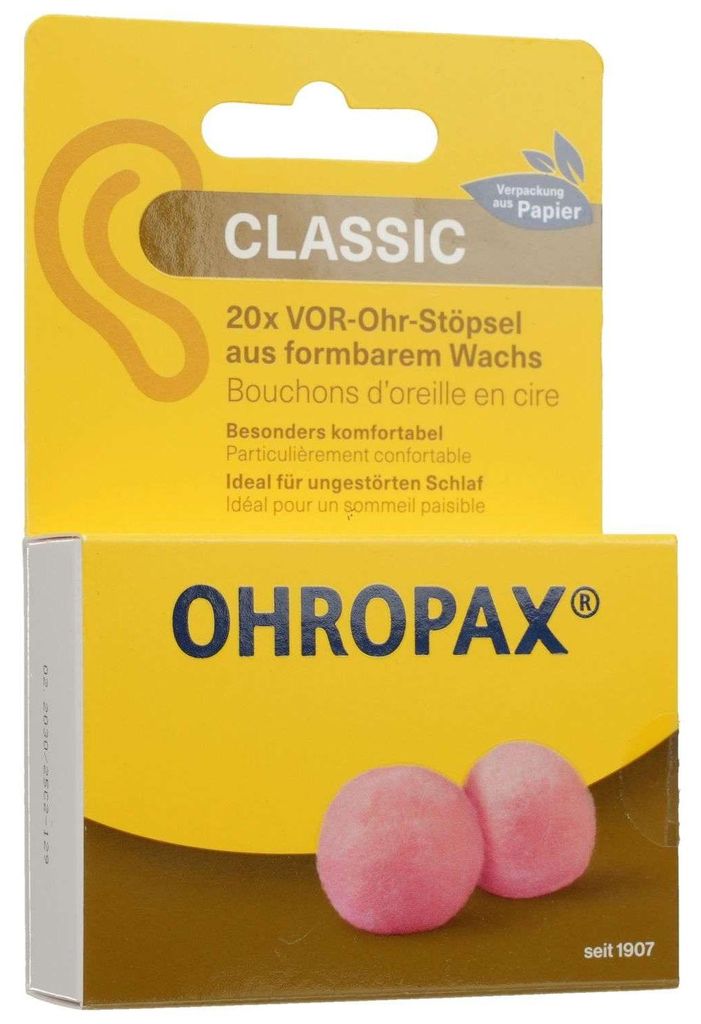 OHROPAX Classic Oordoppen van was, vormbaar, 20 stuks Productafbeelding 