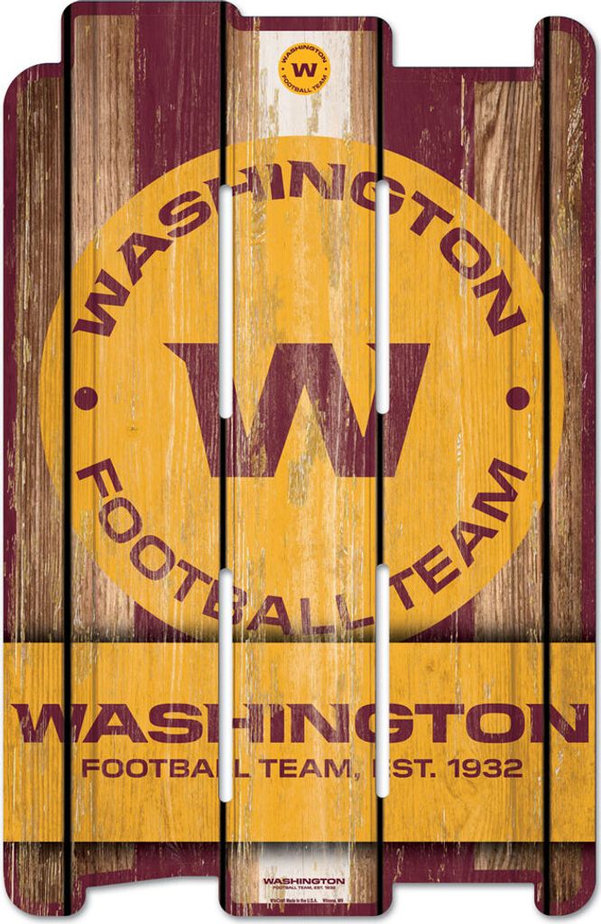 NFL Washington Football Team Fence Plank Wood Sign Holzschild Holz 43x28cm Zaun