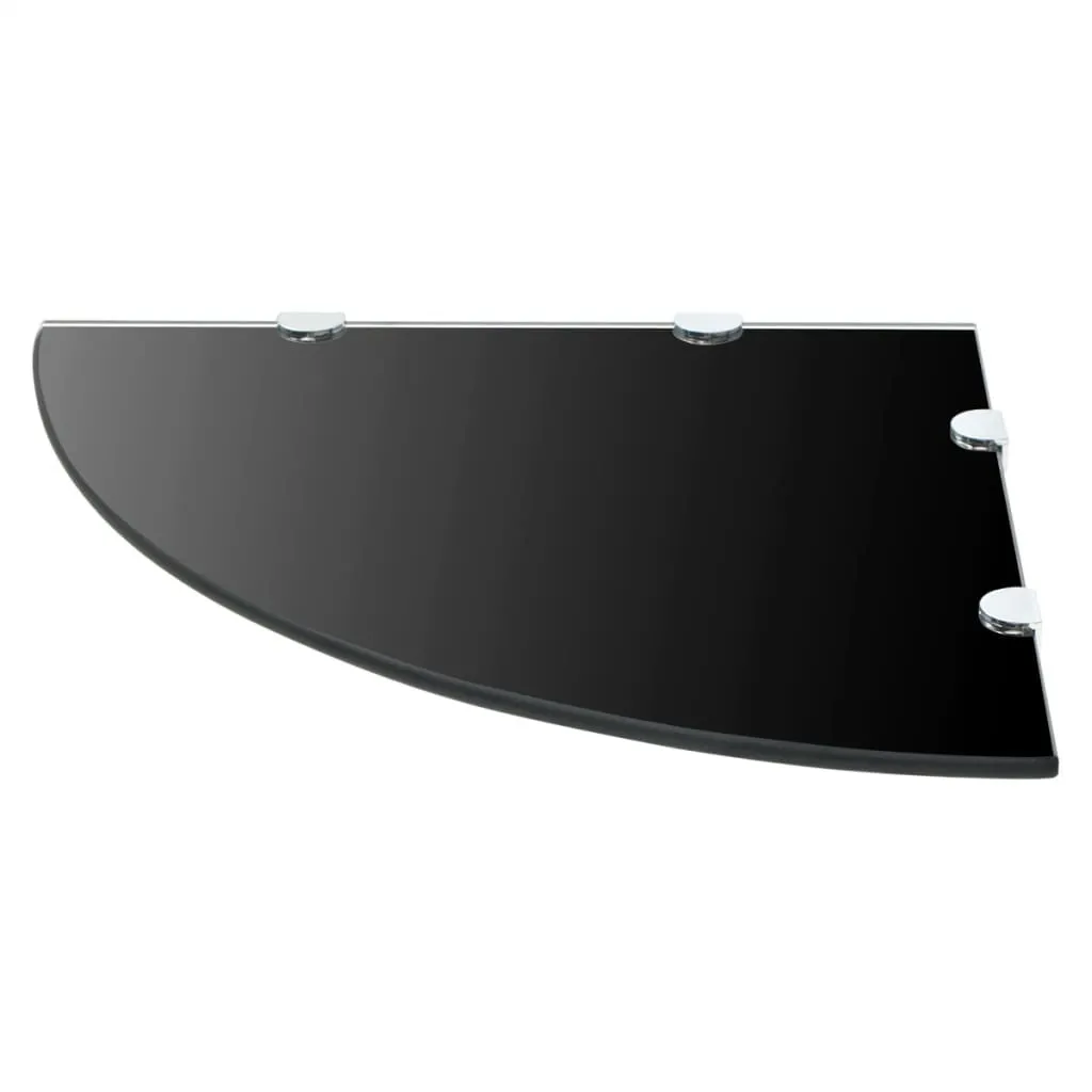 Étagères d'angle pour optimiser l'espace verre noir et supports chrome - 3