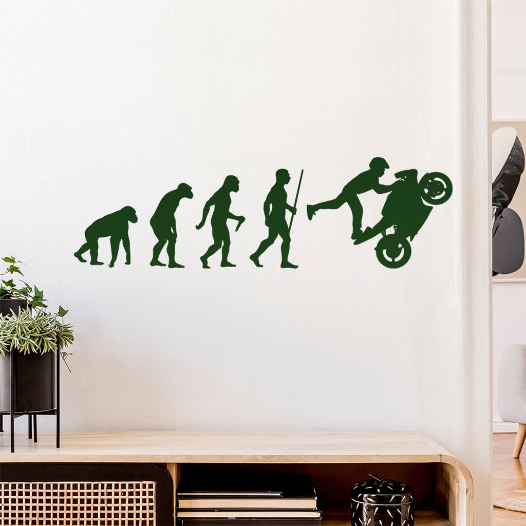 Rennmotorrad Evolution Wandtattoo Wandaufkleber Wall Sticker - Dekoration, Küche, Wohnzimmer, Schlafzimmer, Badezimmer