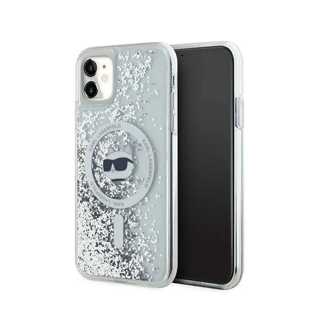 Karl Lagerfeld Custodia Rigida iPhone 11 XR Liquid Glitter MagSafe