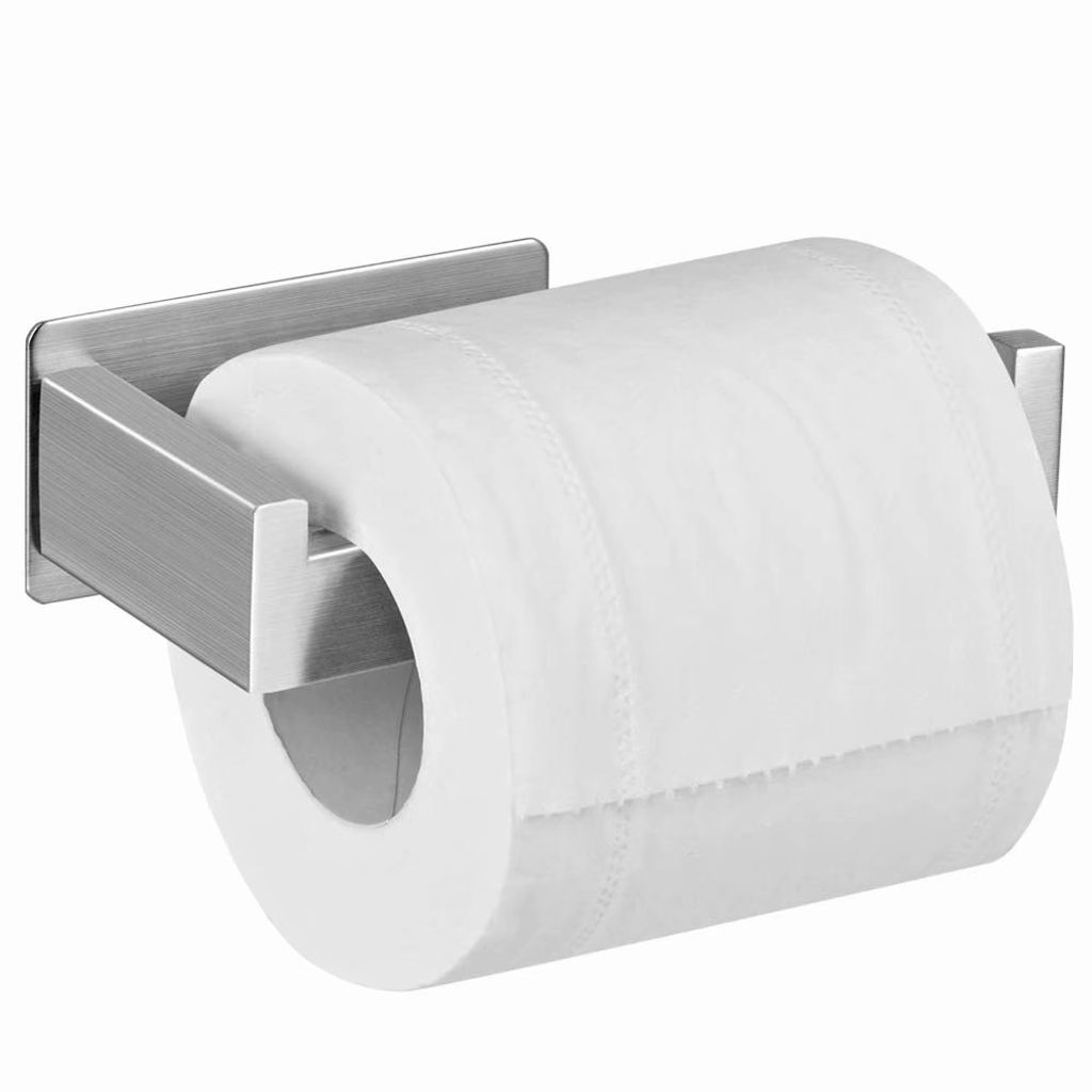 Auxmir Toilettenpapierhalter ohne Bohren Rostfrei Silber Klopapierhalter Edelstahl Papierhalter Selbstklebend für Badezimmer Toilette Küche