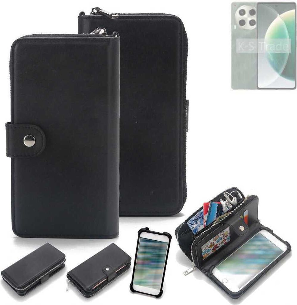 K-S-Trade 2in1 Handyhülle Schutzhülle kompatibel mit Tecno Camon 30 5G & Portemonnee Cover Handy Hülle Case Etui Geldbörse Wallet Bookstyle