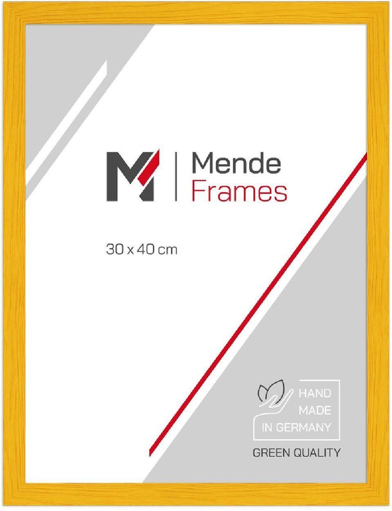 MendeFrames Holzrahmen H300 Klassisch gelb 50x50 cm Klarglas