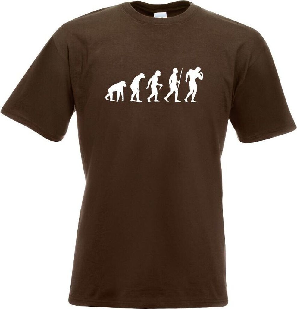 Kiwistar - T-Shirt - Chocolate - Bodybuilding Evolution Motiv Bedruckt Funshirt Design Print - mit Motiv Bedruckt - Funshirt Design - Sport - Freiz...