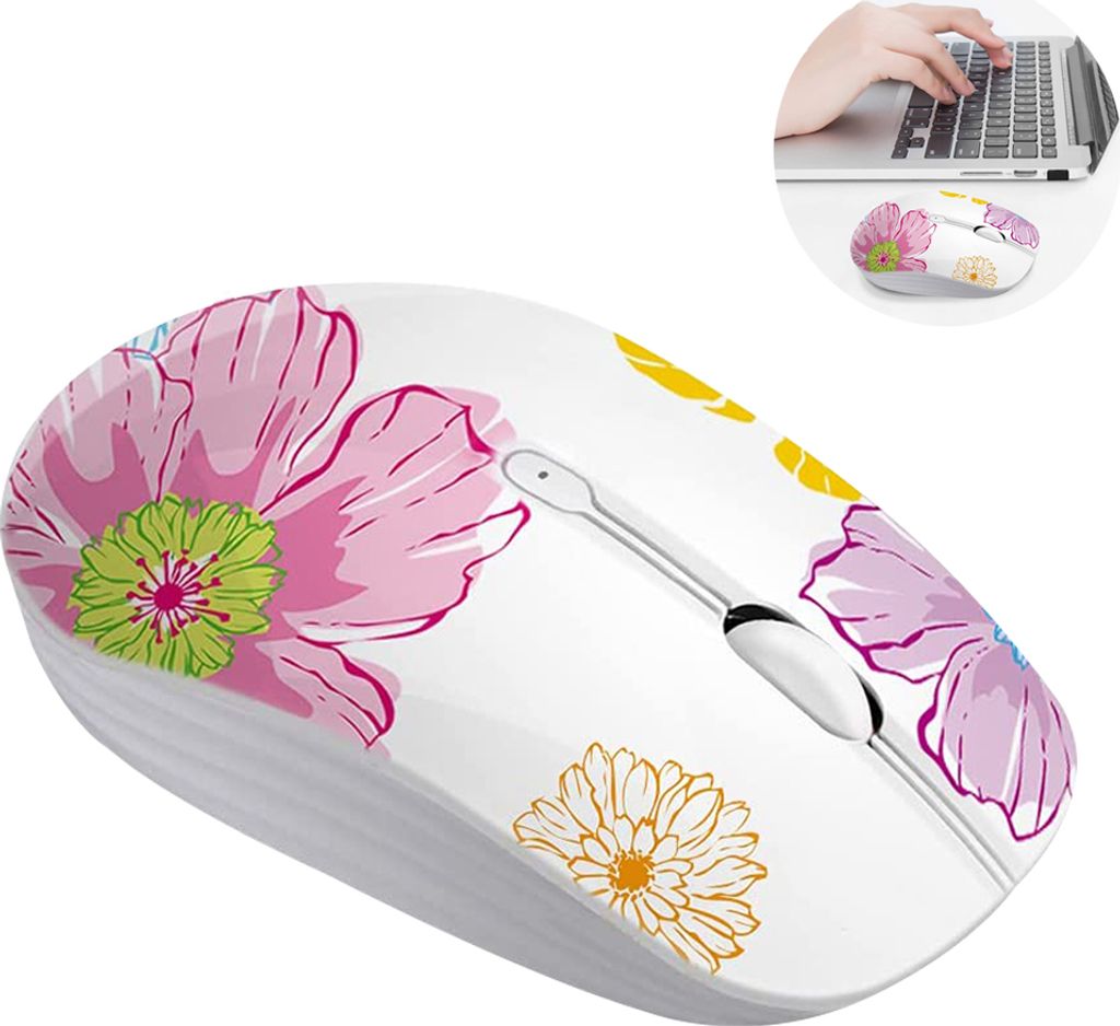AMZCaSE Kabellose Bluetooth-Maus: Dual-Modus (BT 5.0 + 2.4GHz), 1600 DPI, Leise Tasten, Lange Akkulaufzeit – Für PC, Laptop, Mac, Android