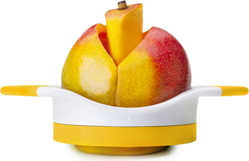 Ibili-Blondas Mangoschneider, Kunststoff/Edelstahl, 18,5 cm, weiß/gelb