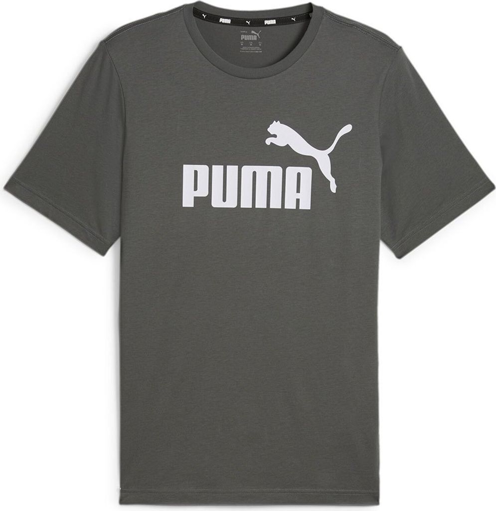Puma Ess Logo Kurzarm-t-shirt Grau L Mann Grau L