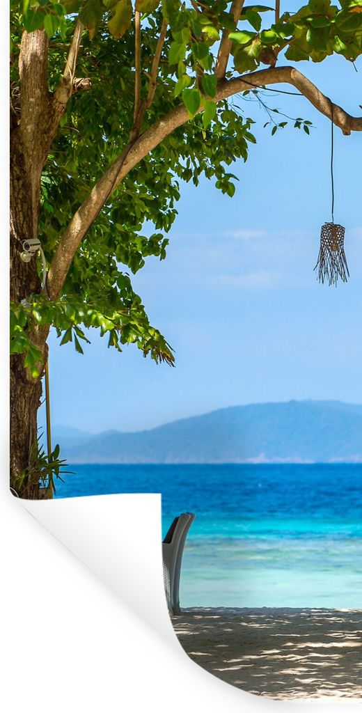 MuchoWow Wandtattoo Wandsticker Wandaufkleber Tropisch - Strand - Meer 40x80 cm Selbstklebend und Repositionierbar - Repositionierbar - Wasser ab...