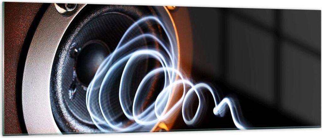 Bilder auf glas - Dekorativ Unterhaltung Musik Sprecher - 140x50cm - Glasbilder - Wandbilder - Kunstdruck - Wanddekoration aus Glas - Glas Bilder -...