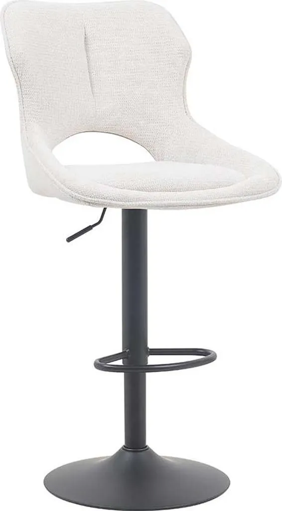 Chaise de bar réglable Morris en tissu beige avec dossier ergonomique