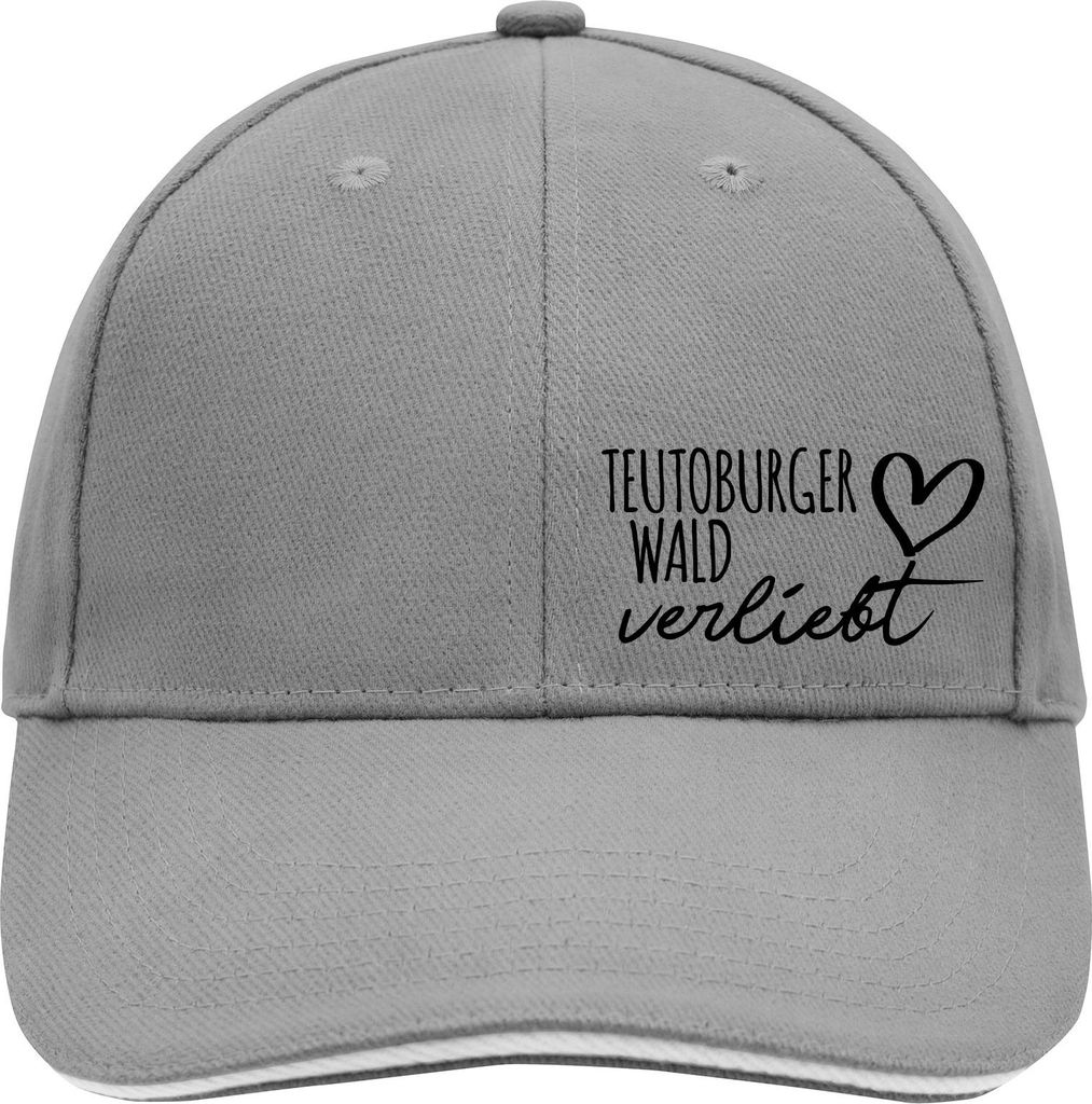 Huuraa Cappy Mütze Teutoburger Wald verliebt Dark Grey/White Baumwolle 6-Panel Kappe Geschenkidee