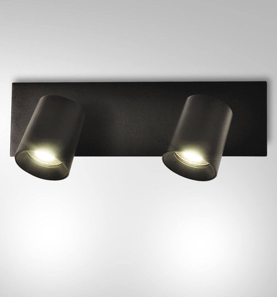 Fabas Luce Spot Modo GU10 90x110mm Schwarz Aluminiumdruckguss