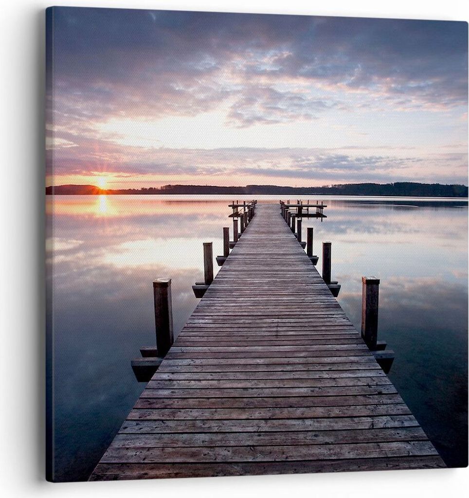 Bild auf Leinwand - Leinwandbild - Fußgängerbrücke See Produktbild 