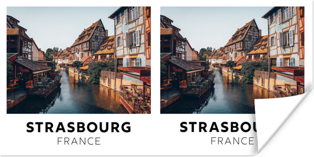 MuchoWow Poster Straßburg - Frankreich - Wasser 40x20 cm - Poster für die Wand - Poster Schlafzimmer