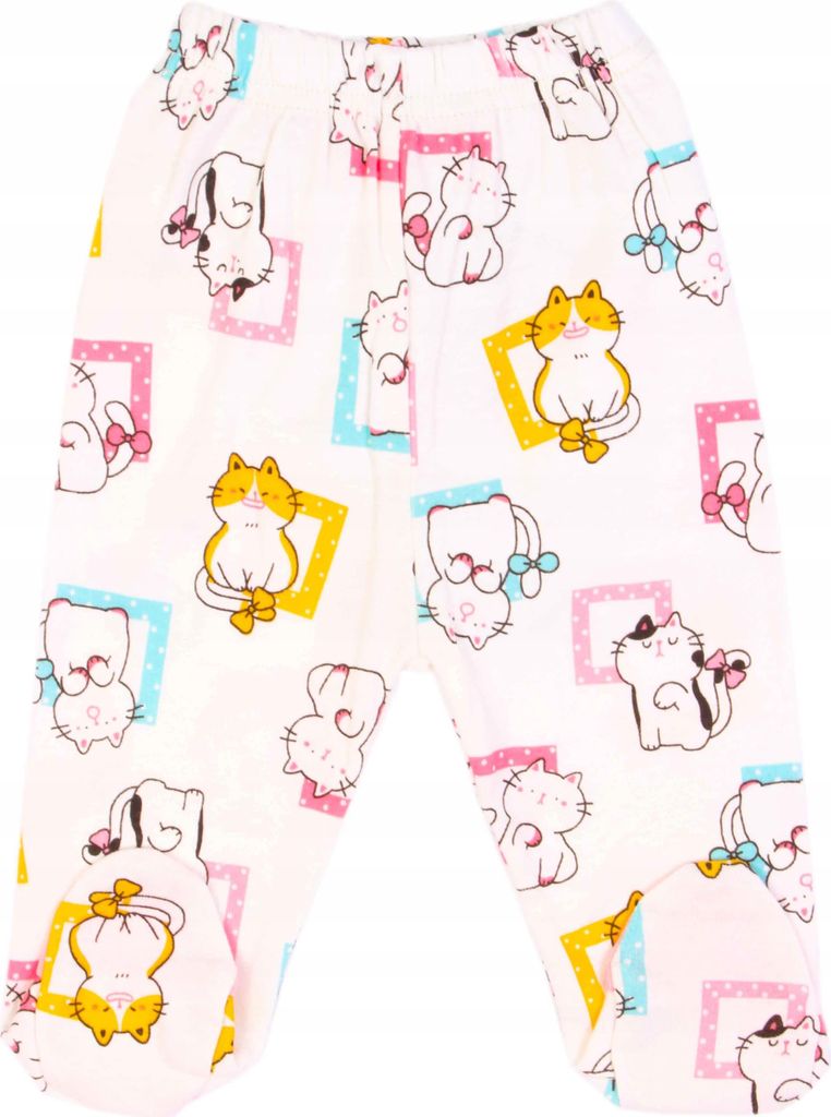 Bonito | Babyhose mit Füßen - Größe 80 - weiß - 100% Baumwolle - Gummibund - Mit fröhlichem Muster