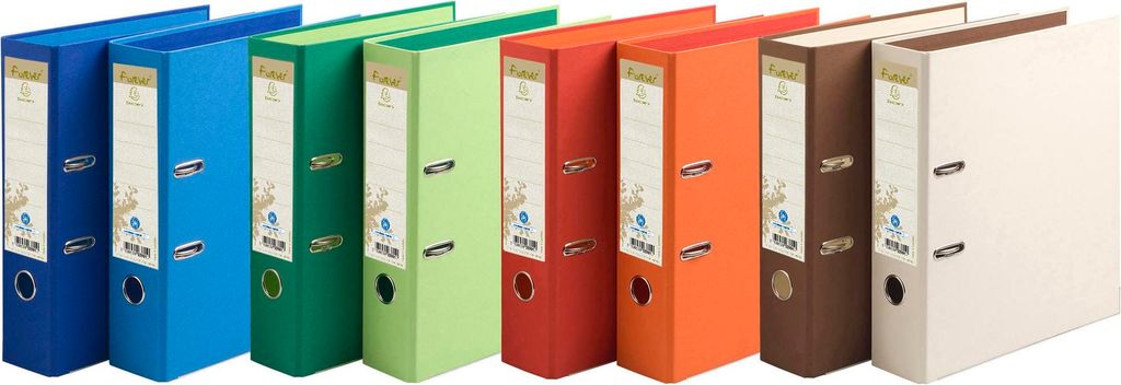 Exacompta 53980E Recycling-Ordner Forever. 8 cm breit DIN A4 1 Stück Zufallsfarbe Blauer Engel Rücken Ringordner Aktenordner Briefordner Büroord...