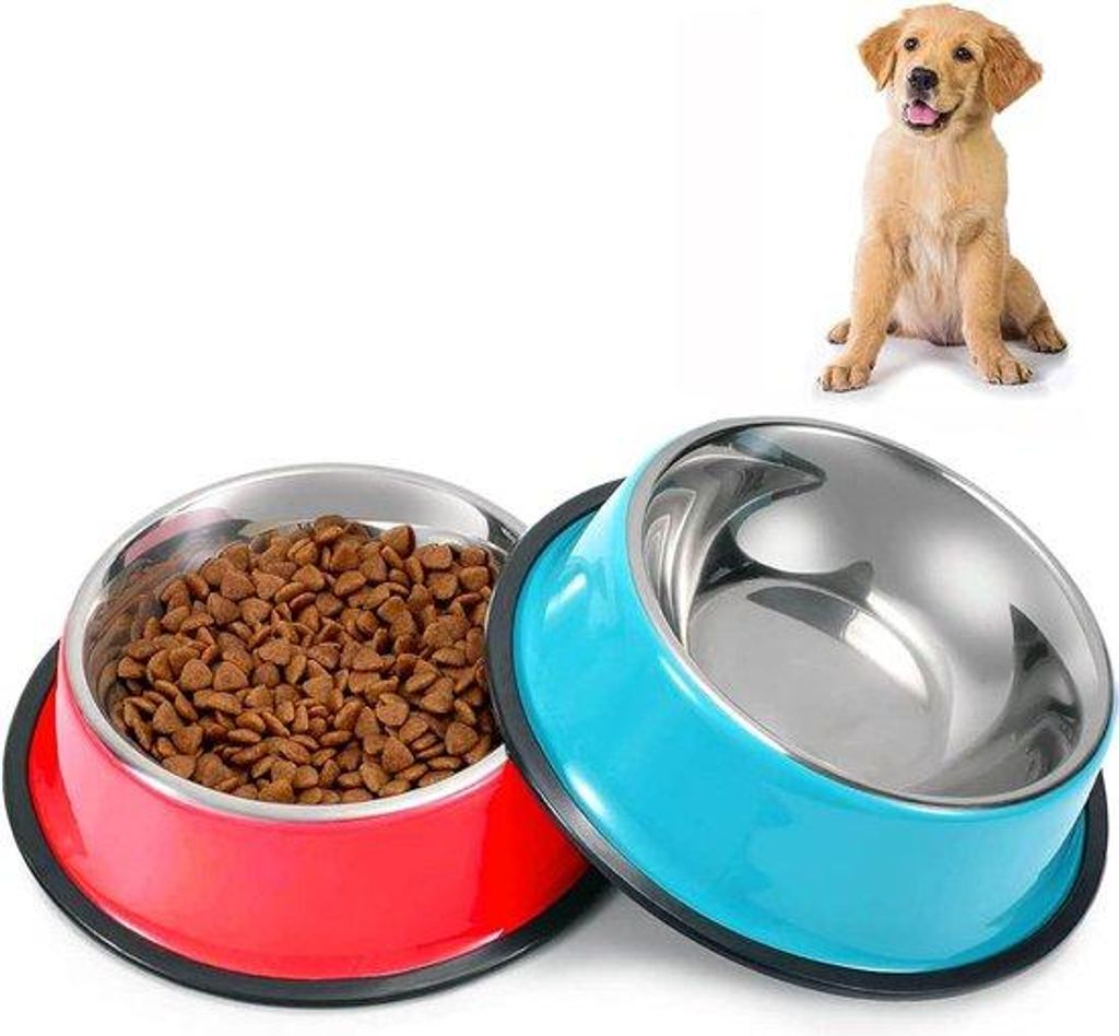 Hunde-Futter-Behälter aus Edelstahl, Anti-Slip für Welpen, Katzen, Futter- und Wasserbehälter (S-350 ml)