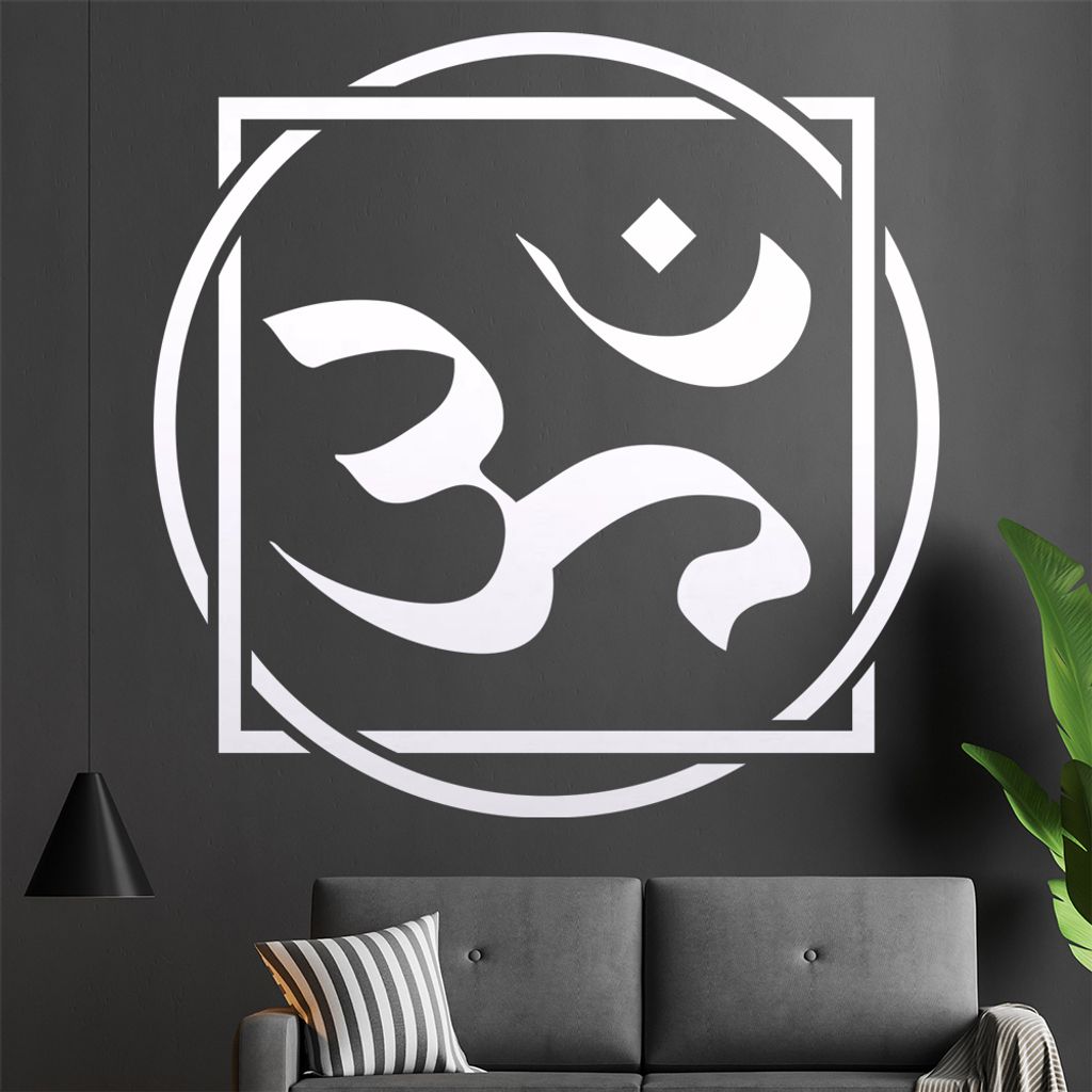 Om Wandtattoo in 6 Größen - Wandaufkleber Wall Sticker - Dekoration, Küche, Wohnzimmer, Schlafzimmer, Badezimmer