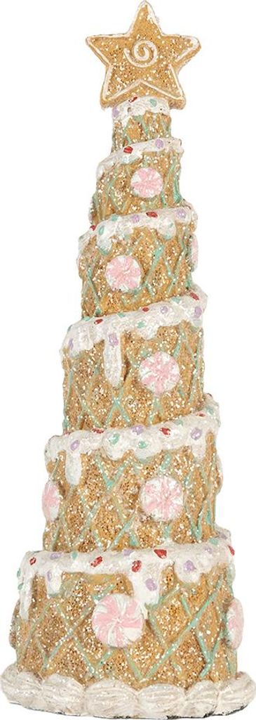 Clayre & Eef Weihnachtsdekoration Weihnachtsbaum Ø 9x25 cm Braun Kunststoff