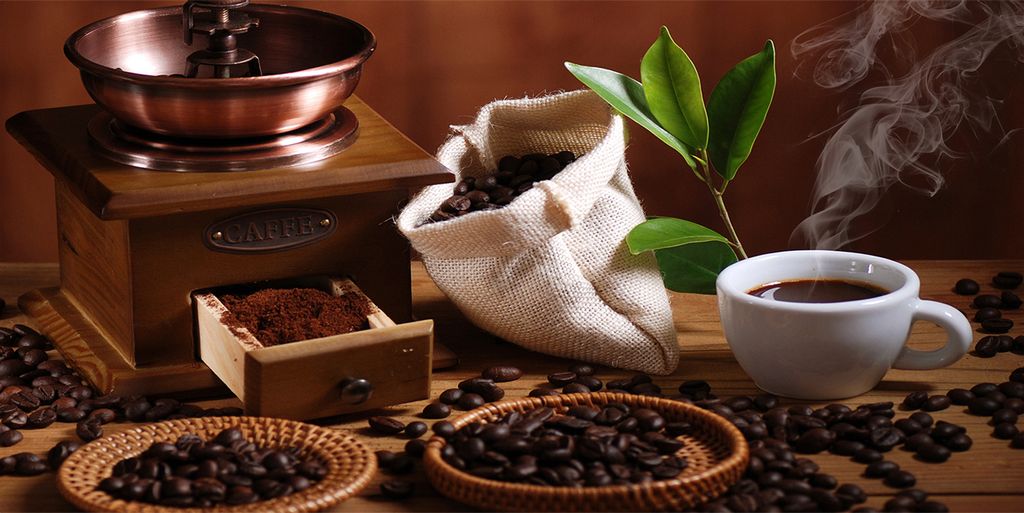 Tulup Leinwandbild - 120x60 cm - Wandkunst - Drucke auf Leinwand - Leinwanddruck - Essen & Getränke - Braun - Tasse Espresso