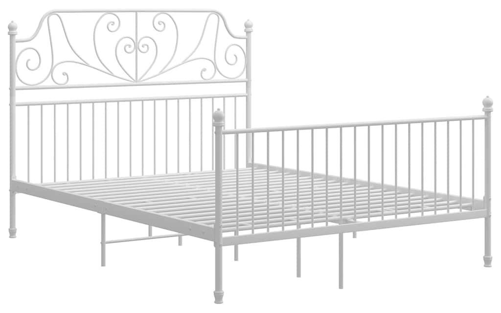 vidaXL Posteľný rošt biely kov 160x200 cm Obrázok produktu 