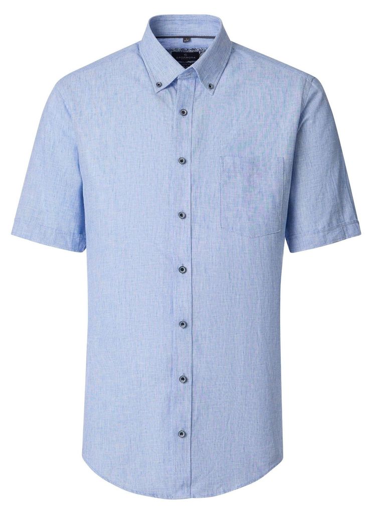 CASAMODA - Leinenhemd kurzarm (126131931), Größe:L, Farbe:Blau (100)