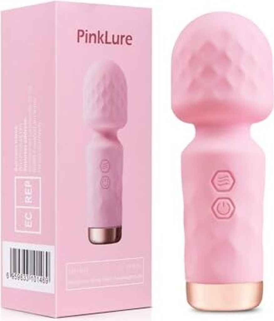 Mini starker Massagestab, Silikonmassager 10 Schwingungsmodi, wasserdicht, wiederaufladbar tragbares kleines vibrierendes Massagegerät, ruhiges dr...