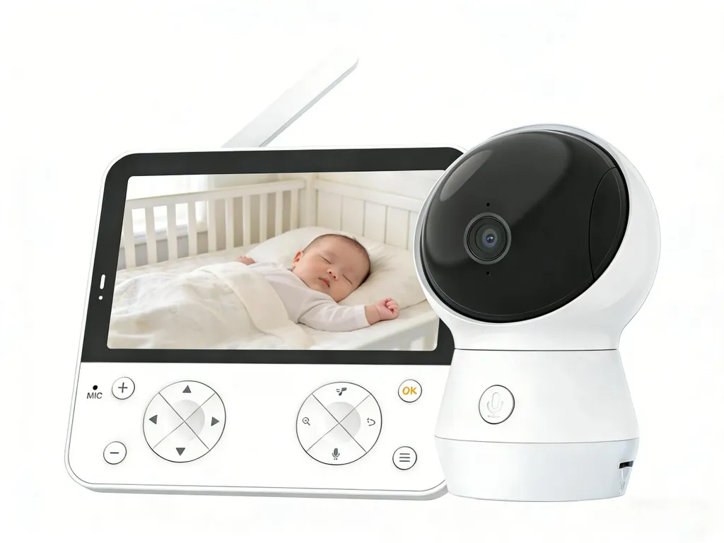 Babyphone caméra 4 MP 5,5 pouces avec application et vision 360 degrés