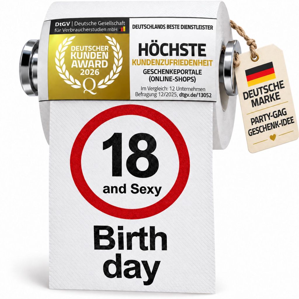 Fun Klopapier 18. Geburtstag - Lustiges Toilettenpapier Produktbild 