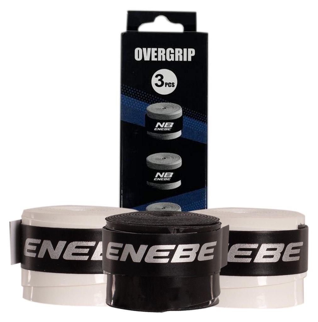 Packung mit 3 Overgrips Smooth Enebe Weiß/Schwarz/Weiß