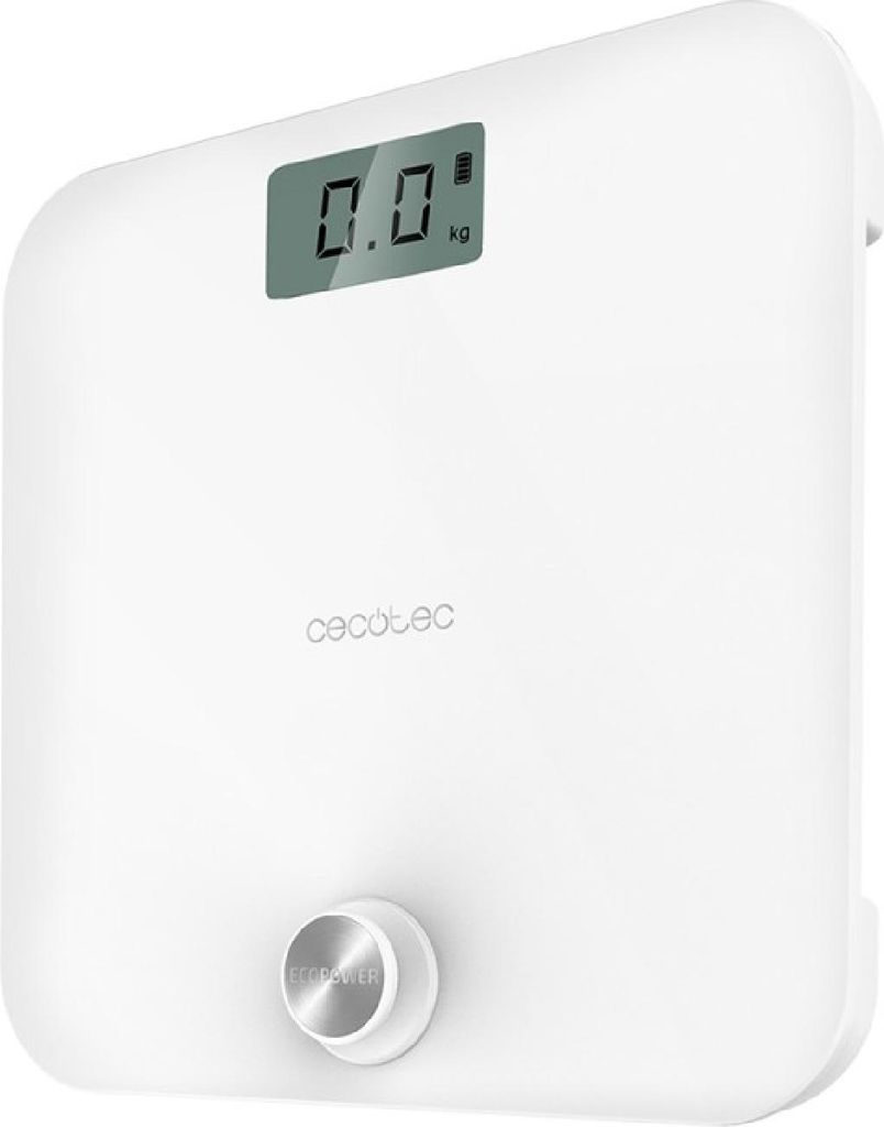 Cecotec Surface Precision EcoPower 10000 Healthy Bathroom Scale with Push Button High Security Tempered Glass Surface Precision Sensors 10000 White...