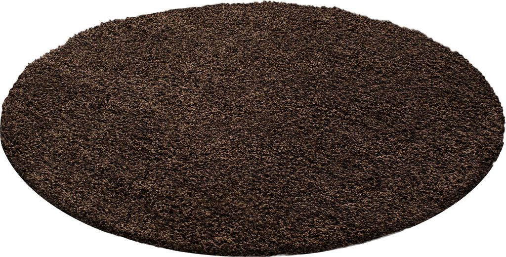 Hochflor Teppich LIFE Braun 200 cm Rund