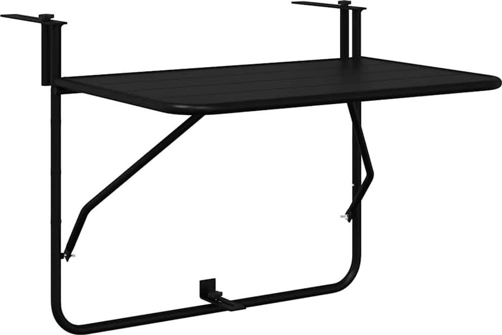 vidaXL Hängender Balkontisch Schwarz 60 x 39 x 65 cm Stahl