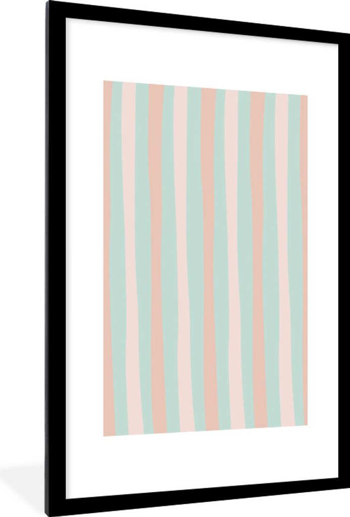 MuchoWow Gerahmtes Poster Sommer - Design - Pastell 60x90 cm - Poster mit Schwarzem Bilderrahmen Wandposter Rahmen Foto Bilder - Dekoration - Wan...