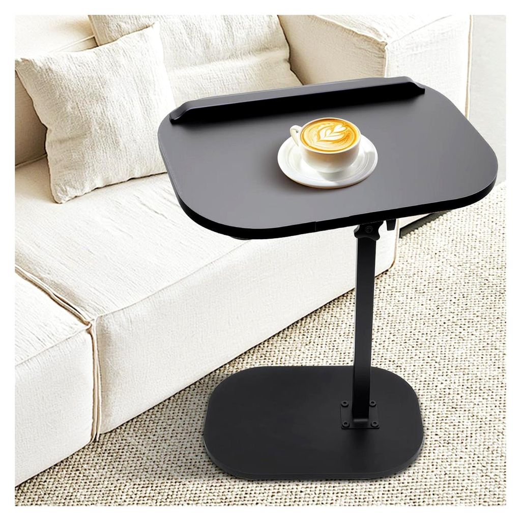 C-förmiger Beistelltisch, 360° drehbar, höhenverstellbar, kleiner Wohnzimmertisch, Kaffeetisch für Sofa und Bett, Laptoptisch für Schlafzimmer...