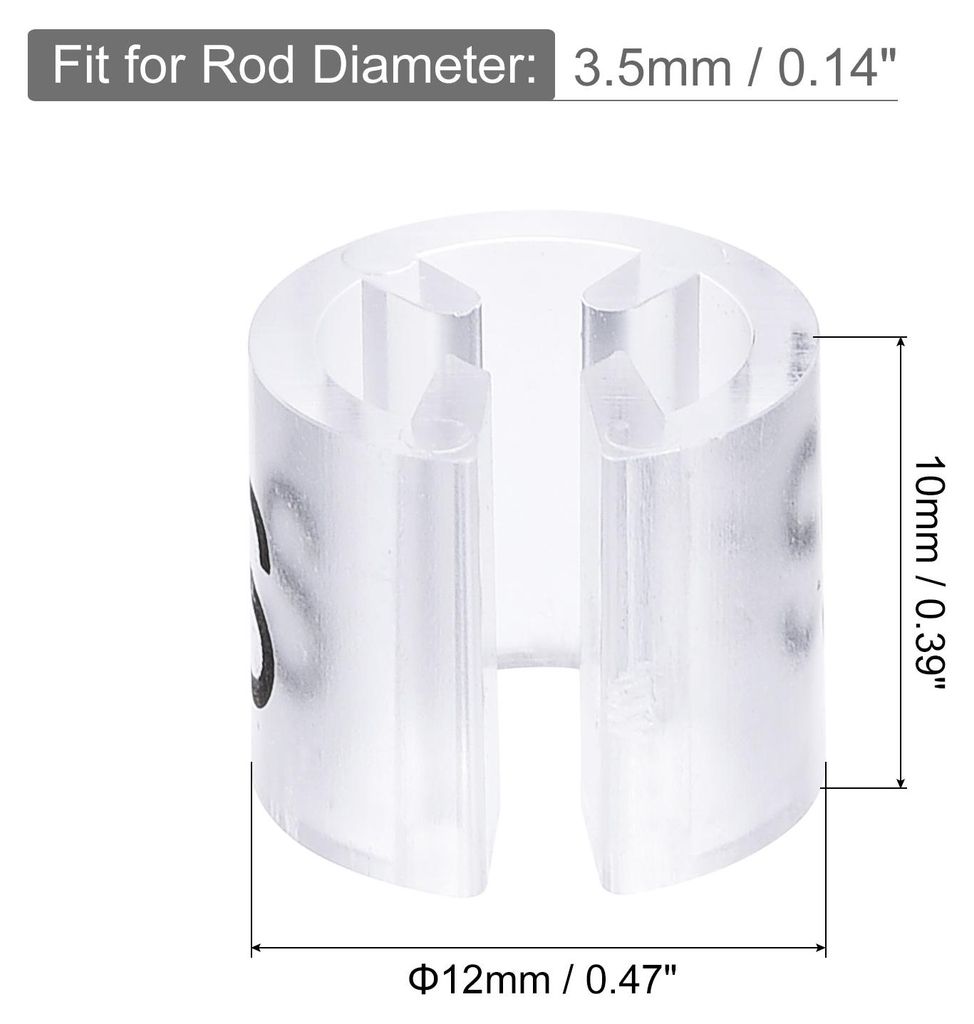 100 Kleidung H?nger Marker 4 Gr??e Stange fš¹r Kodierung 3.5mm Transparent