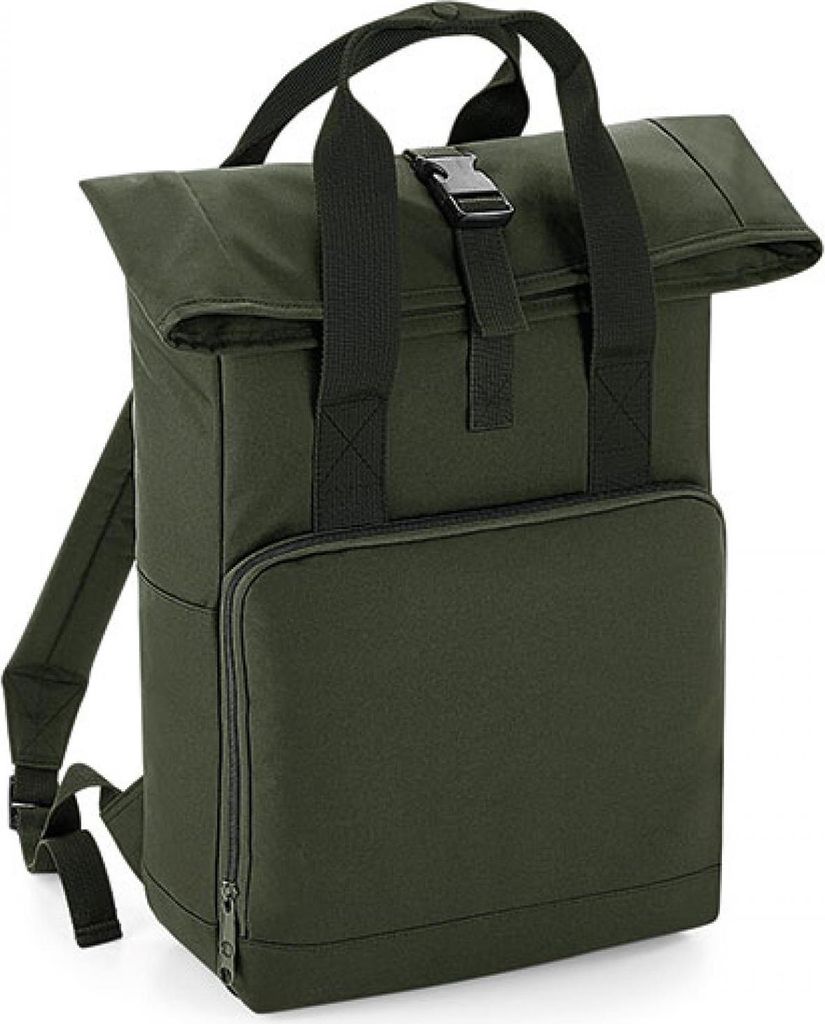 BagBase BG118 | Rucksack Twin Handle Roll-Top Backpack - 28 x 38 x 12 cm - Farbe: Olive Green - Größe: 28 x 38 x 12 cm